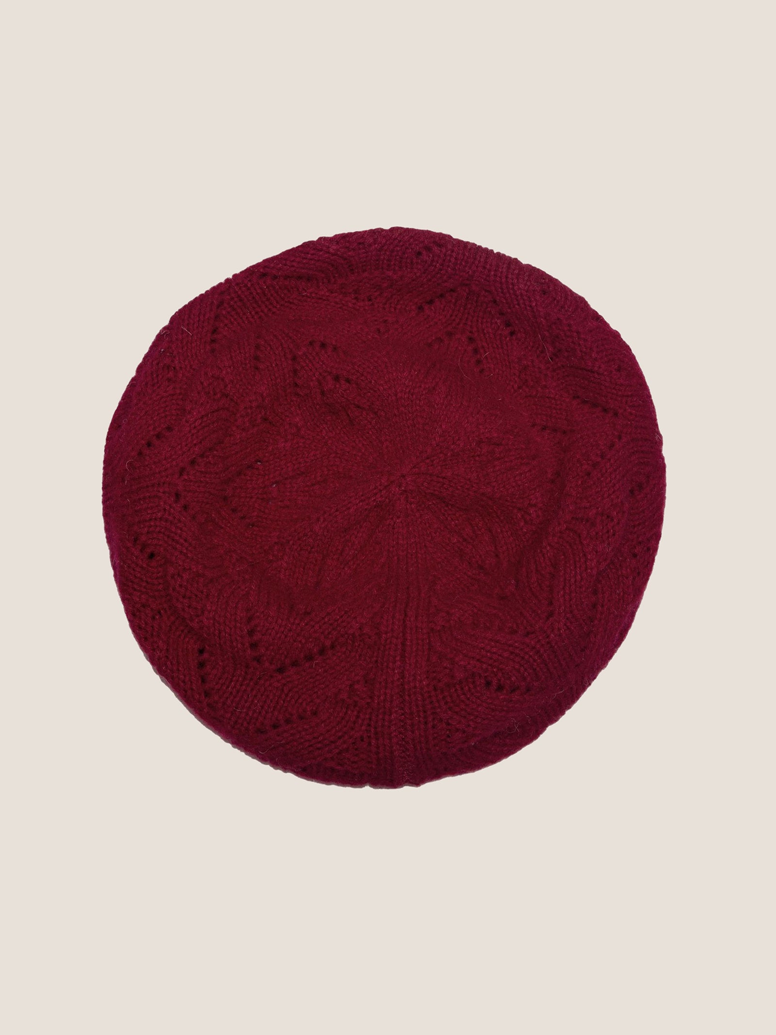 100% Wool Hand-Knit Beret by LINTICO for women