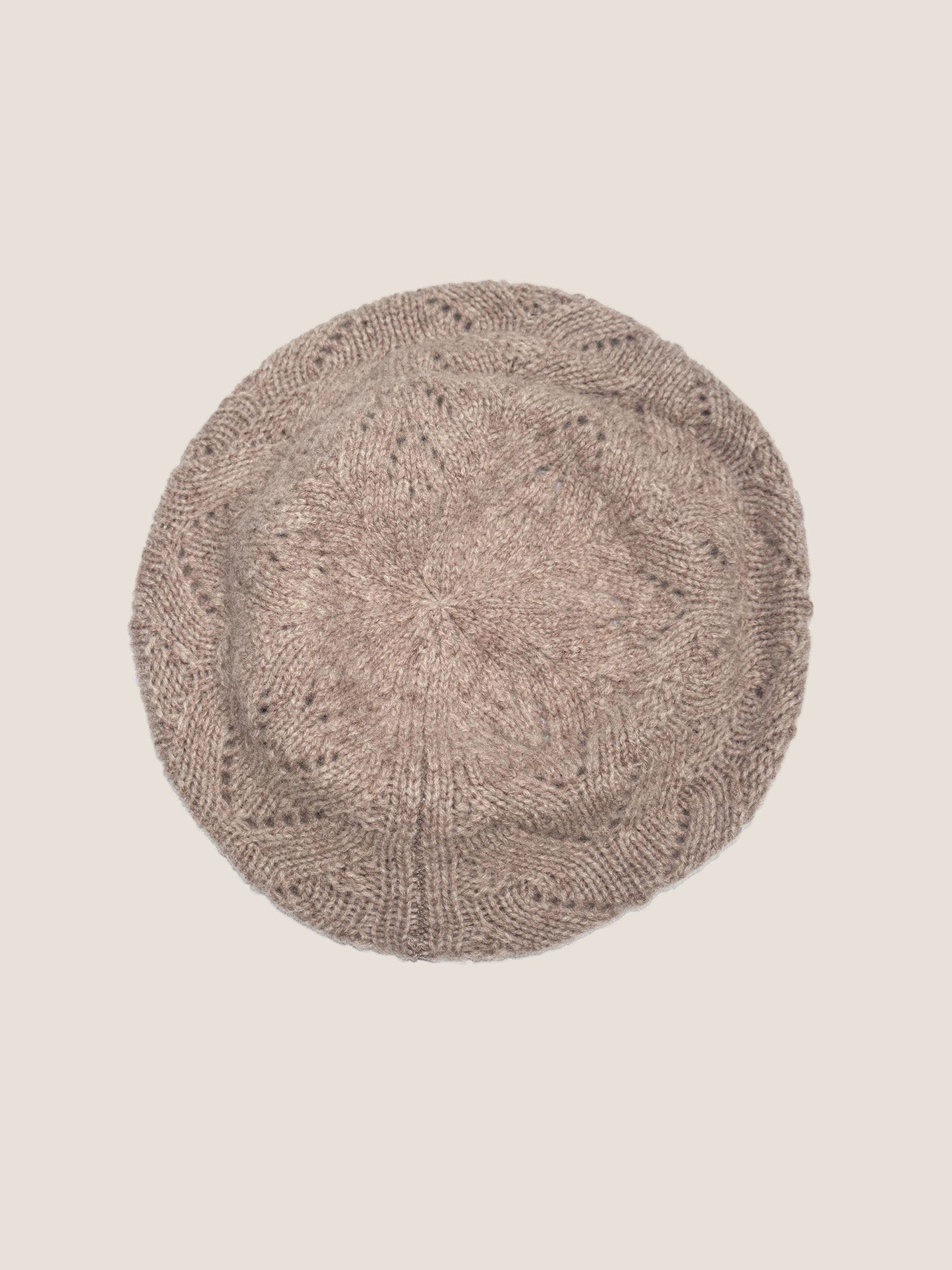 100% Wool Hand-Knit Beret by LINTICO for women