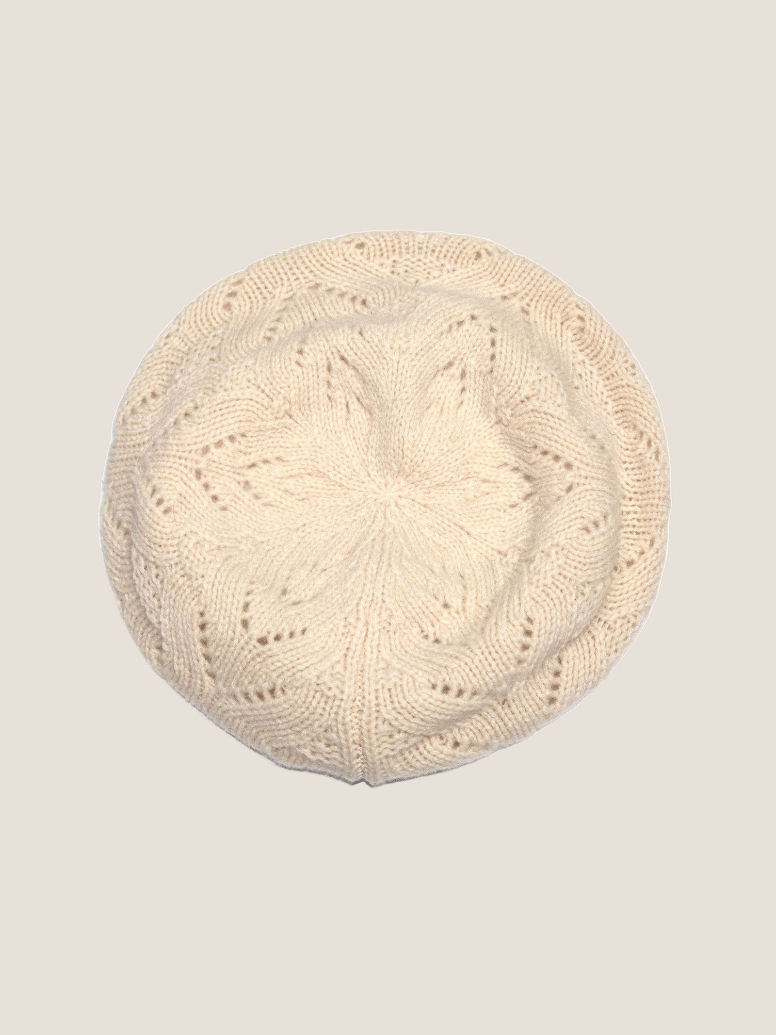 100% Wool Hand-Knit Beret by LINTICO for women