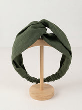 Linen Cross Wide Elastic Headband by LINTICO