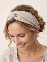 Linen Cross Wide Elastic Headband by LINTICO