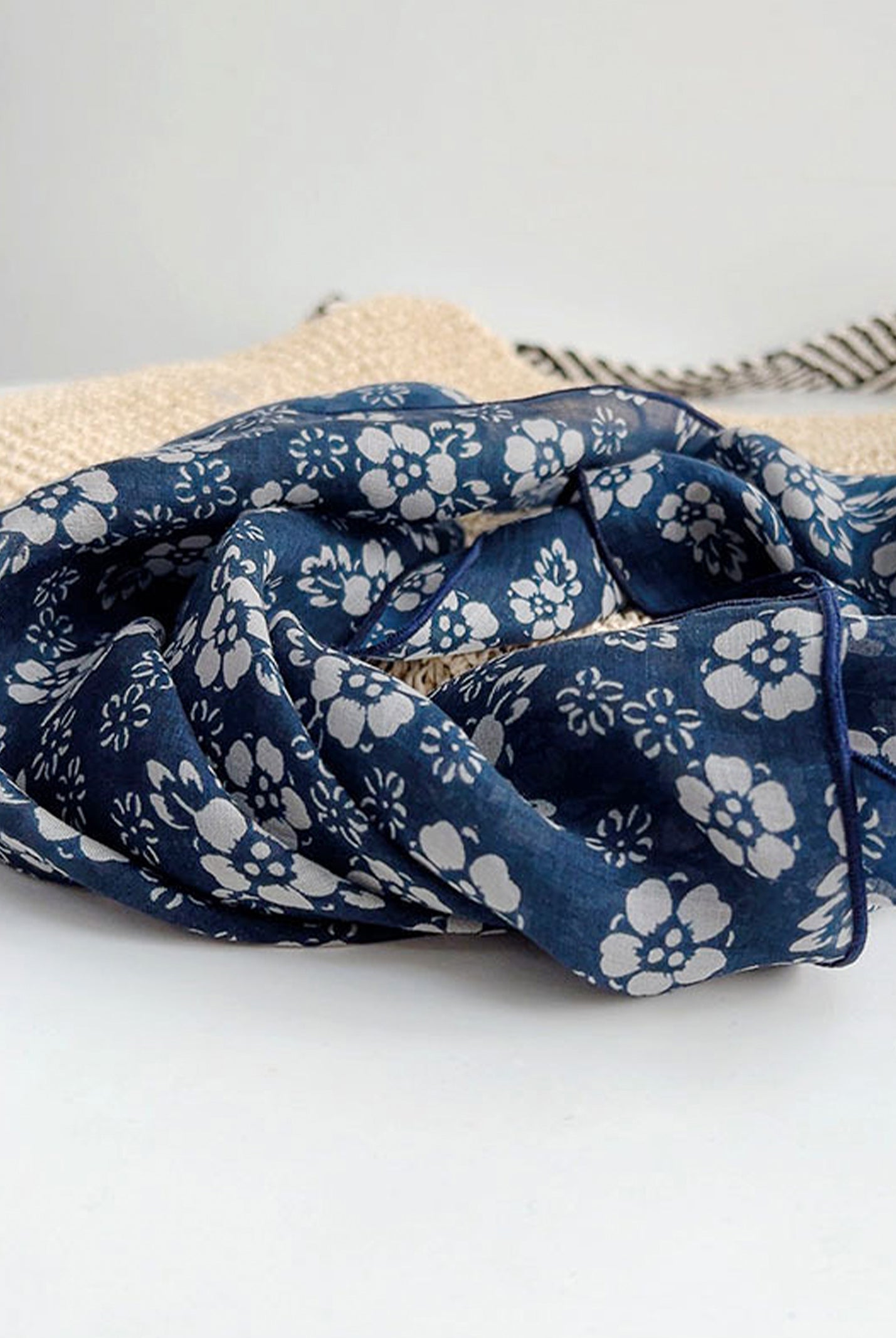 Ramie Vintage Print Handkerchief by LINTICO
