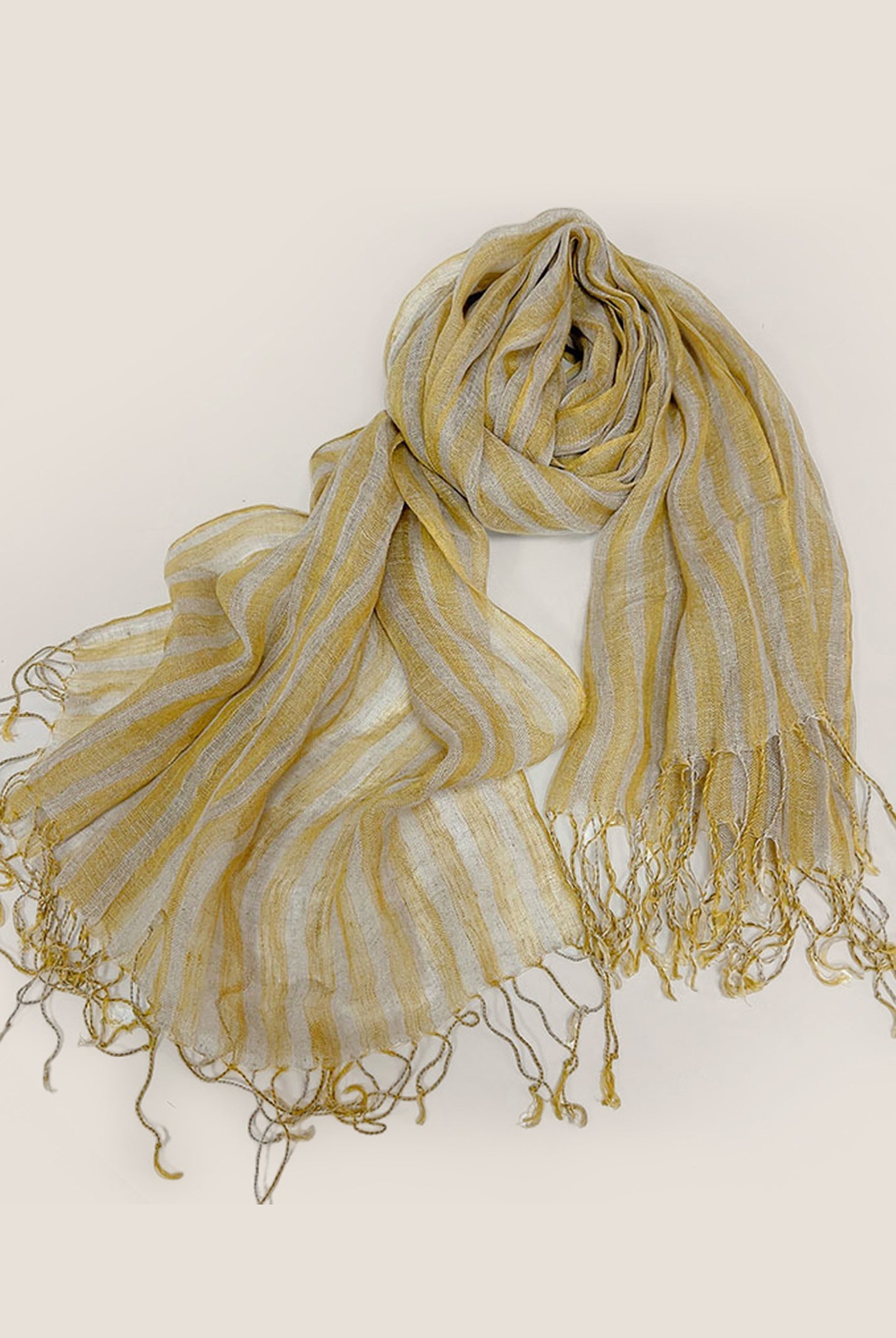 Linen Checkered Lightweight Scarf by LINTICO for women