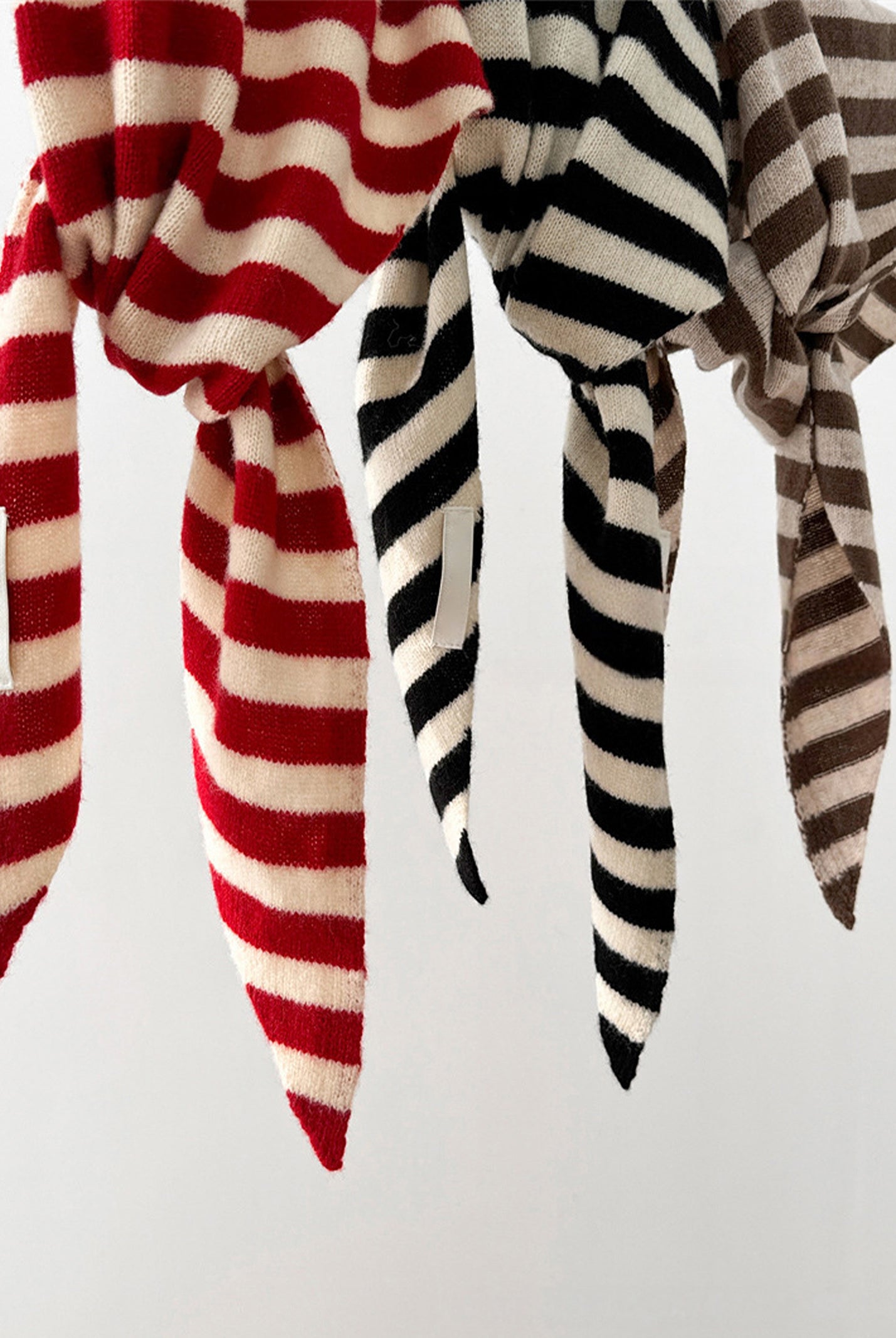 100% Australian Wool Striped Functional Triangle Scarf by LINTICO for women