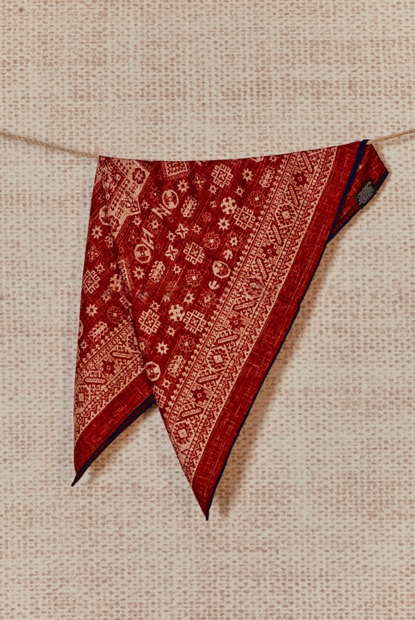 Wool Silk Printed Neck Square Scarf by LINTICO for women