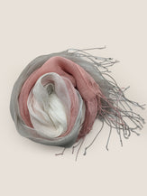 100% Linen Gradient Fringed Light Scarf by LINTICO for women