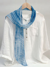 100% Linen Hand-Tie-Dyed Scarf by LINTICO for women