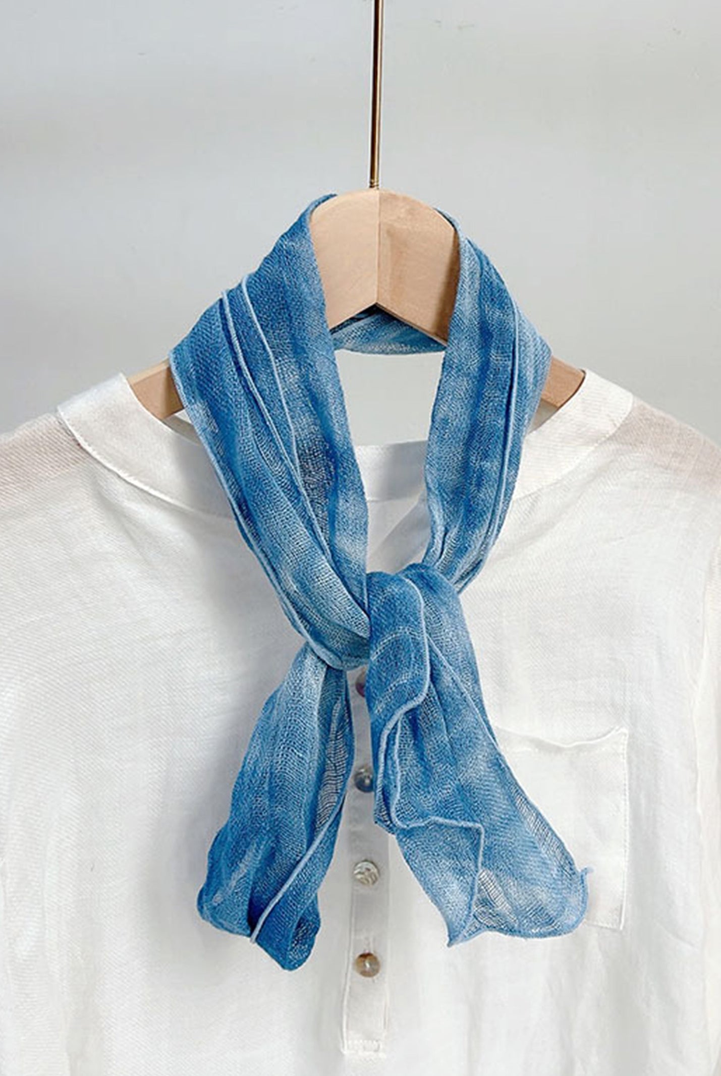 100% Linen Hand-Tie-Dyed Scarf by LINTICO for women