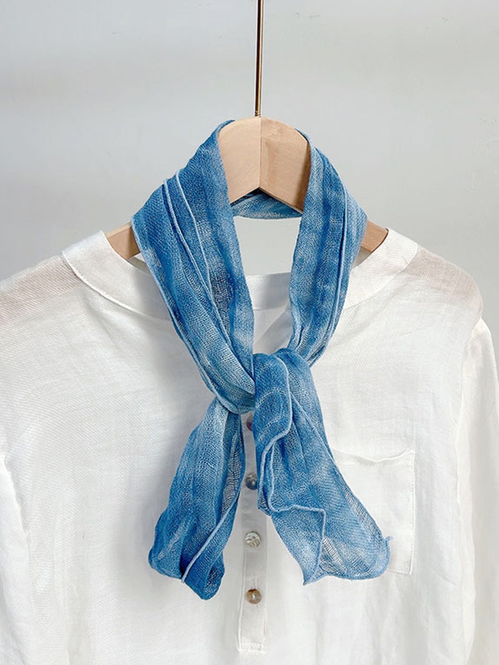 100% Linen Hand-Tie-Dyed Scarf by LINTICO for women
