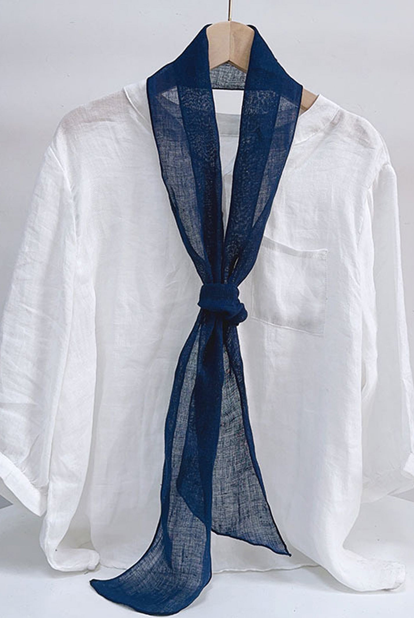 100% Linen Hand-Tie-Dyed Scarf by LINTICO for women