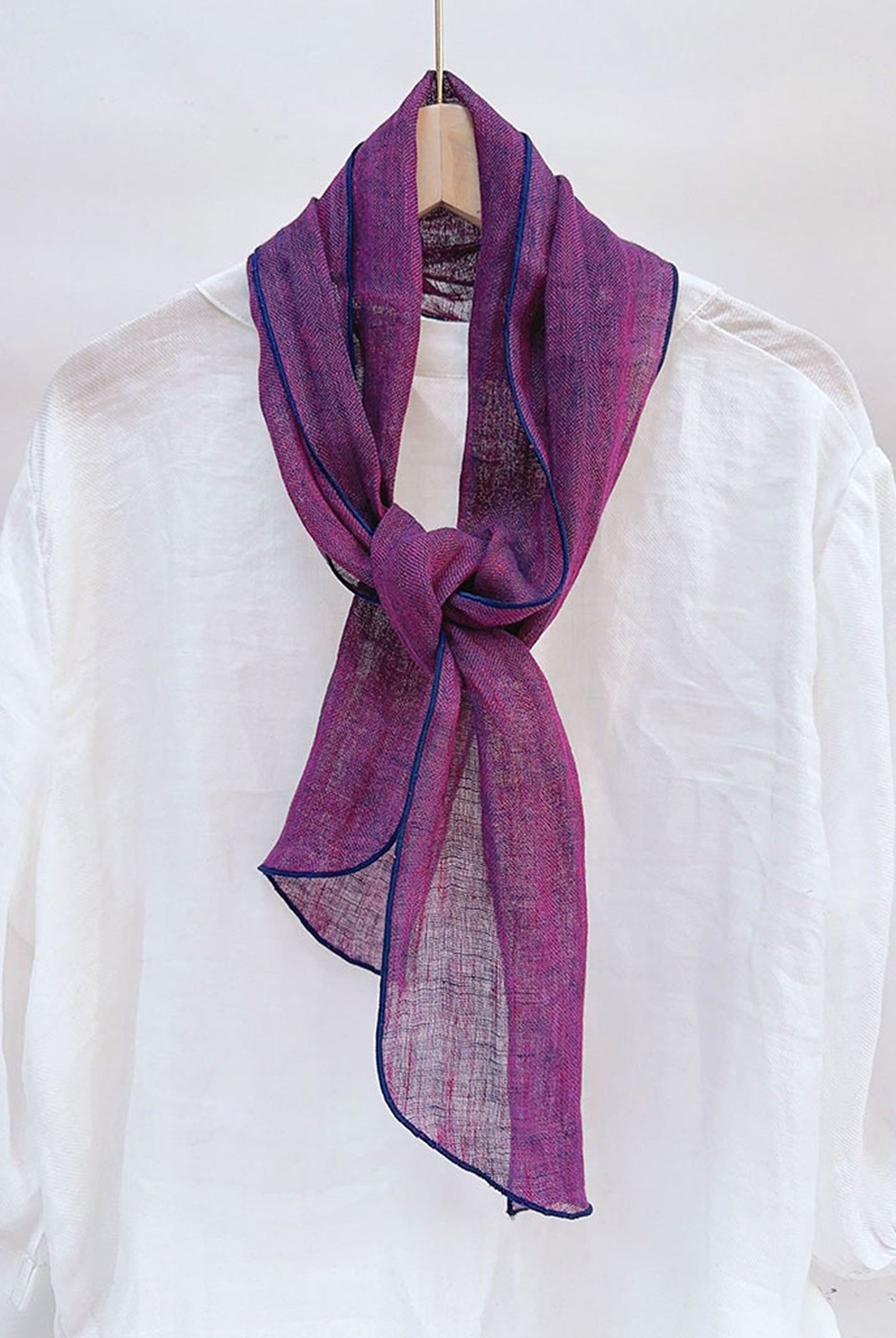 100% Linen Hand-Tie-Dyed Scarf by LINTICO for women