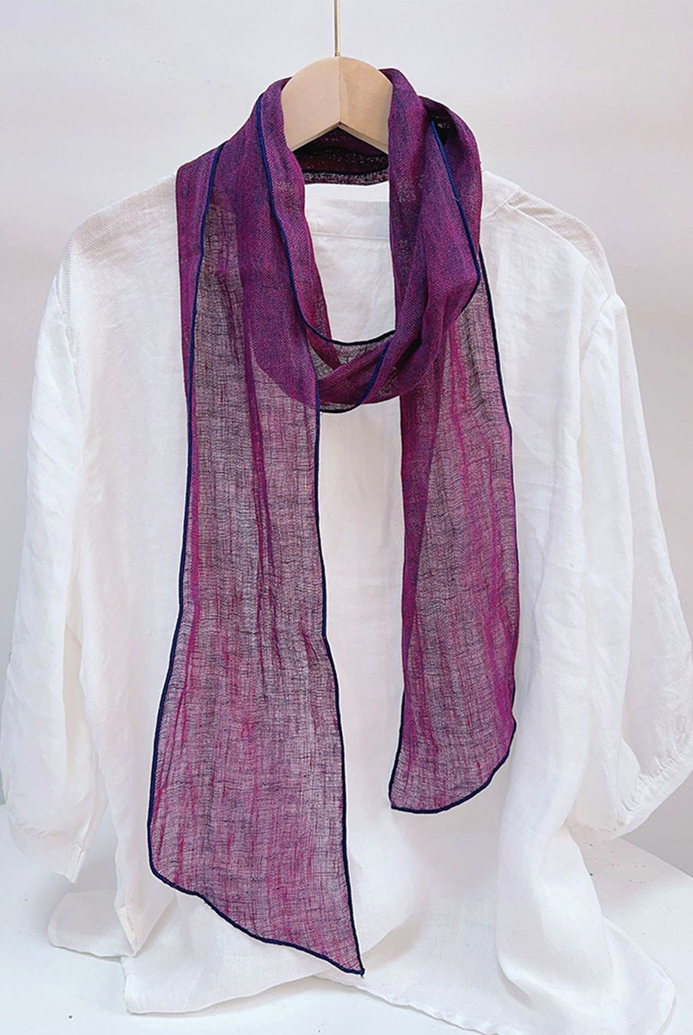 100% Linen Hand-Tie-Dyed Scarf by LINTICO for women