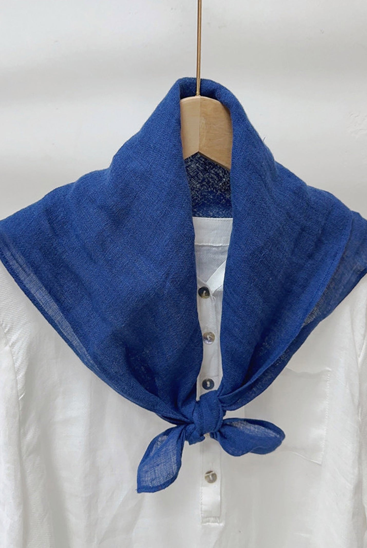 100% Linen Hand-Stitched Square Scarf by LINTICO for women