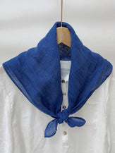 100% Linen Hand-Stitched Square Scarf by LINTICO for women