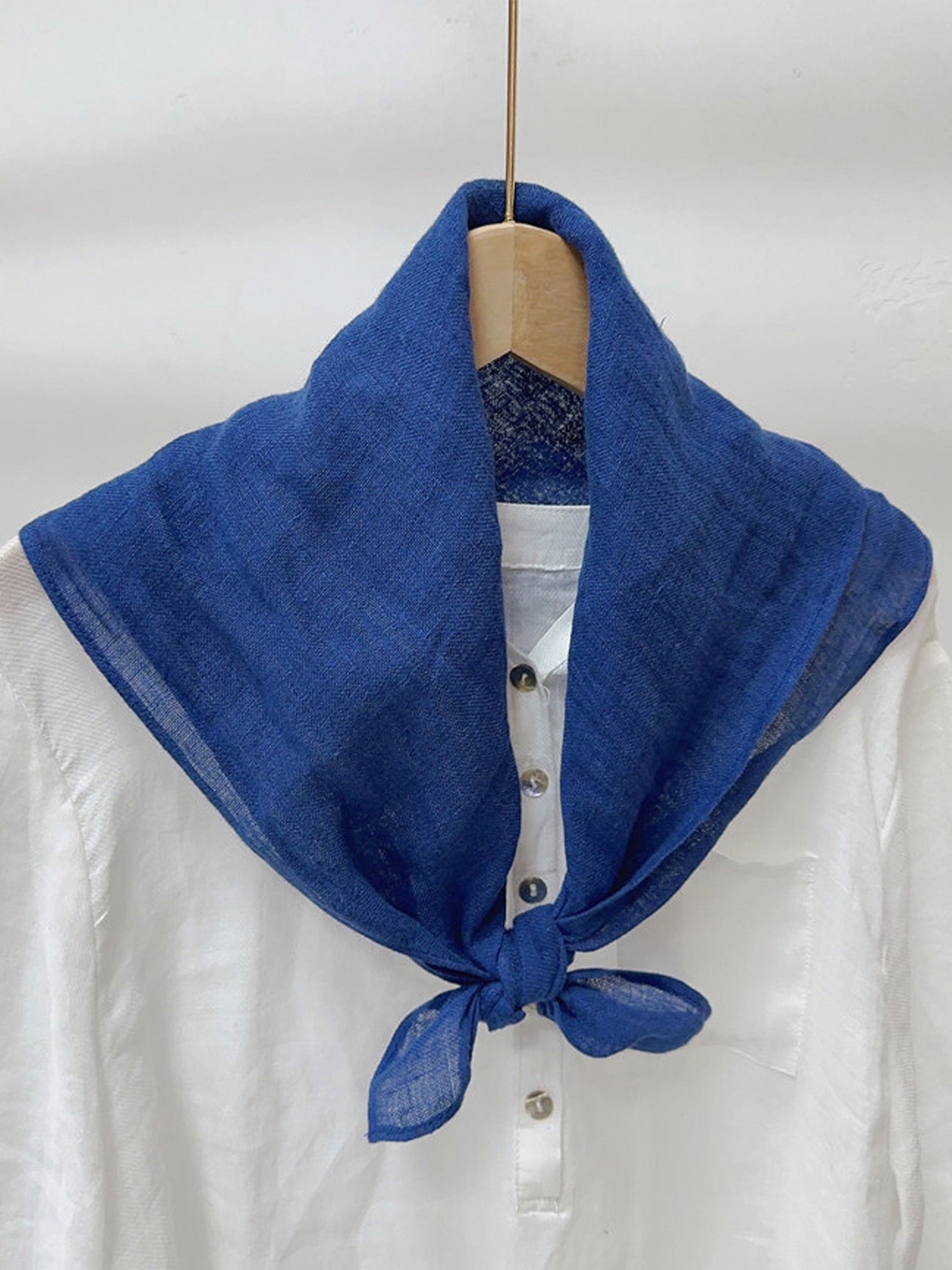 100% Linen Hand-Stitched Square Scarf by LINTICO for women