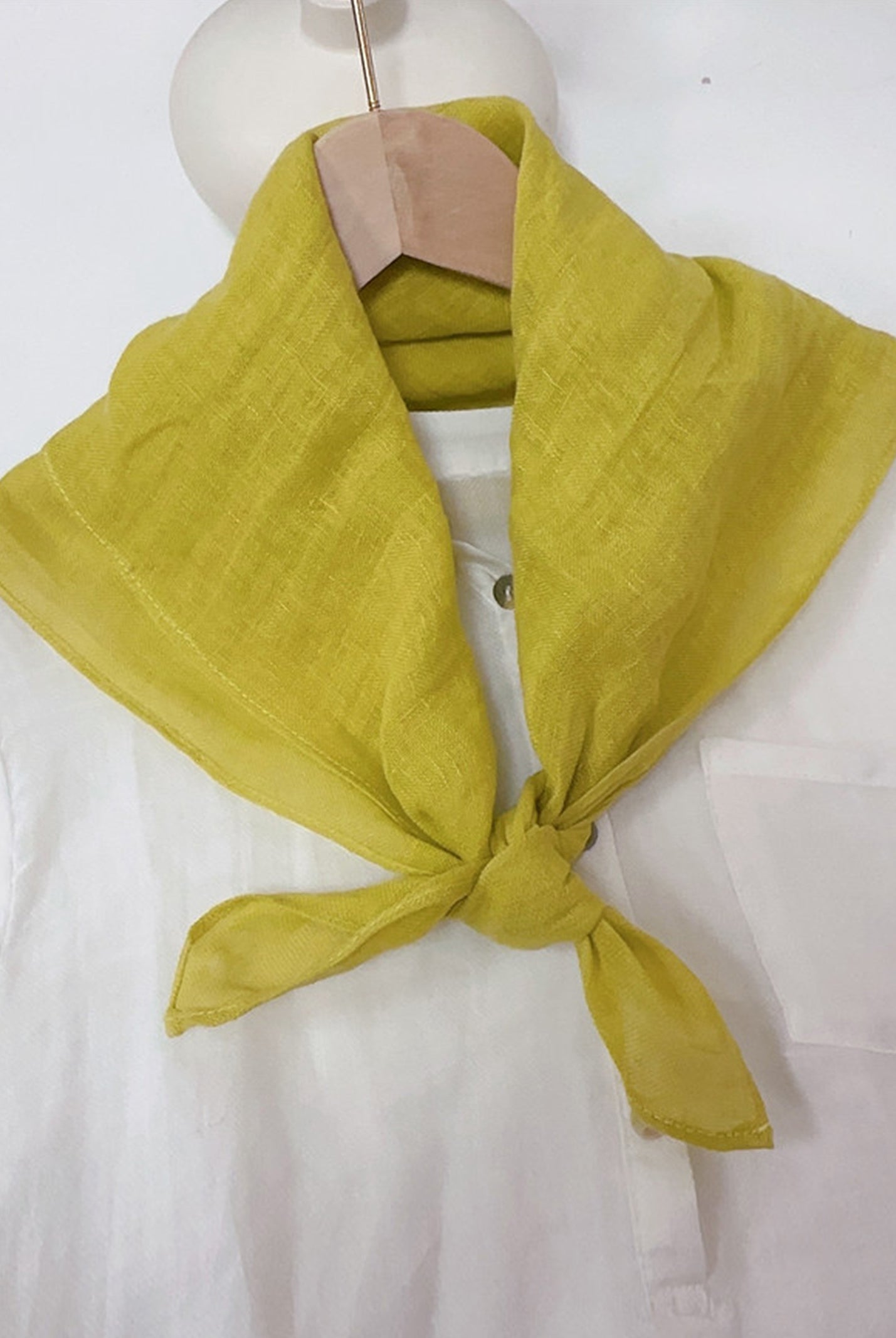 100% Linen Hand-Stitched Square Scarf by LINTICO for women