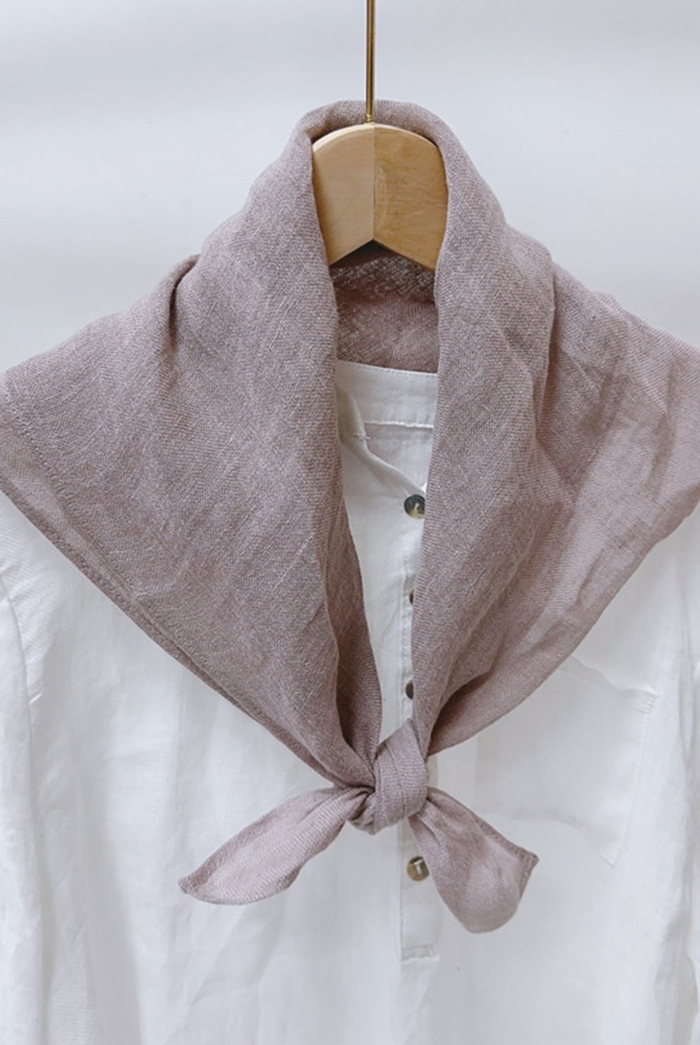 100% Linen Hand-Stitched Square Scarf by LINTICO for women