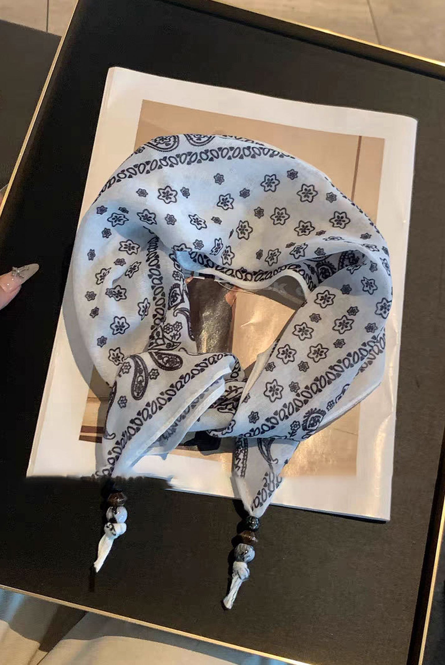 Bohemian Floral Multi-Functional Silk Scarf by LINTICO for women