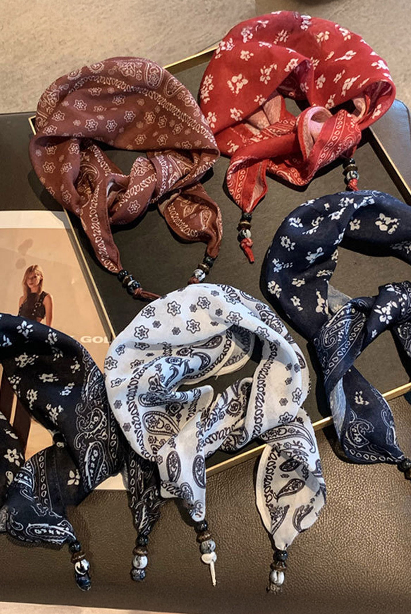 Bohemian Floral Multi-Functional Silk Scarf by LINTICO for women