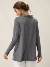 Cashmere Asymmetric Cowl Neck Stretch Top TATIANA by LINTICO for women