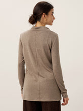 Cashmere Asymmetric Cowl Neck Stretch Top TATIANA by LINTICO for women