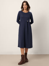 Asymmetric Pleated Waist Midi Dress ALYSSA by LINTICO for women