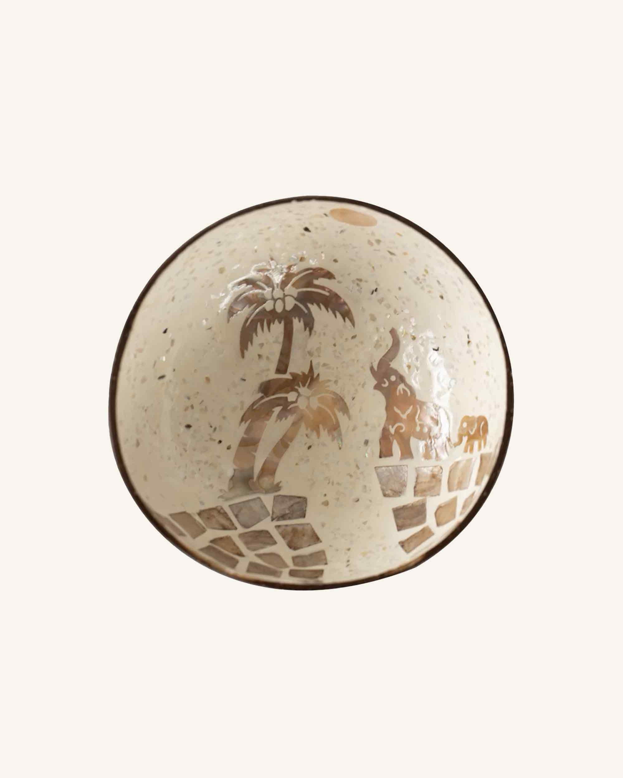 HANDMADE NATURAL SHELL COCONUT BOWL DECOR - Forest Dream / One-Size