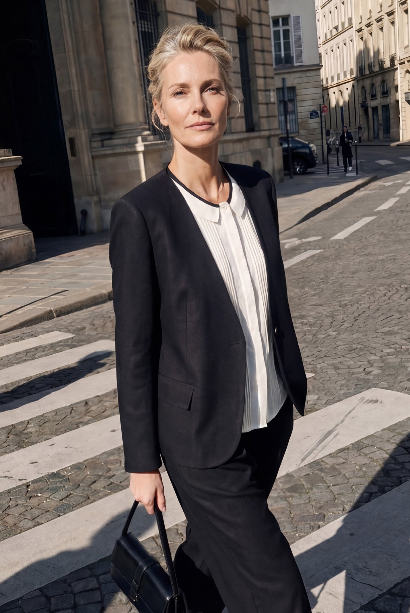 Linen-Lyocell Relaxed V-neck Tailored Blazer VERITY by LINTICO for women
