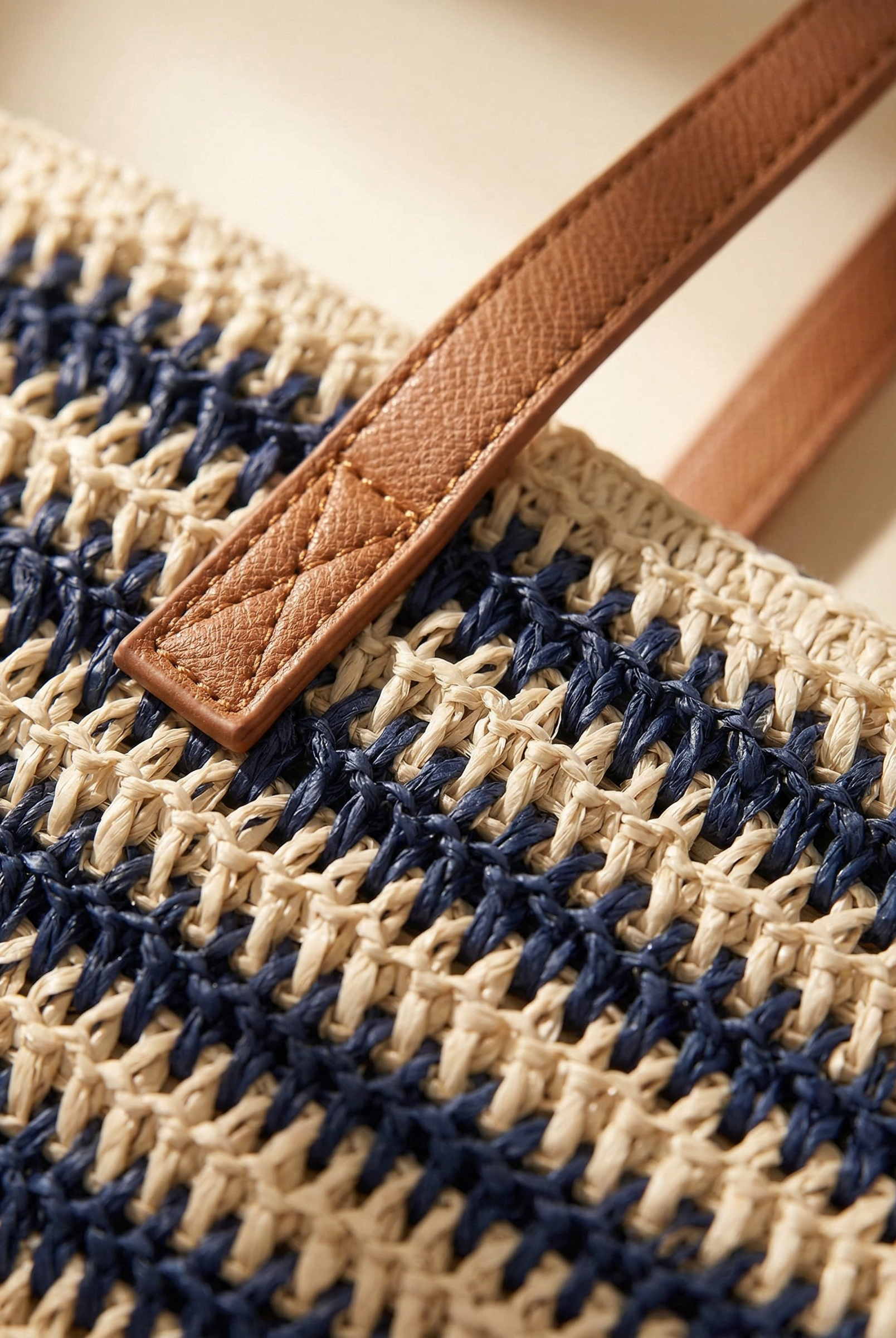 Artisanal Handwoven Stripes Large Tote for Summer Vacation by LINTICO for women