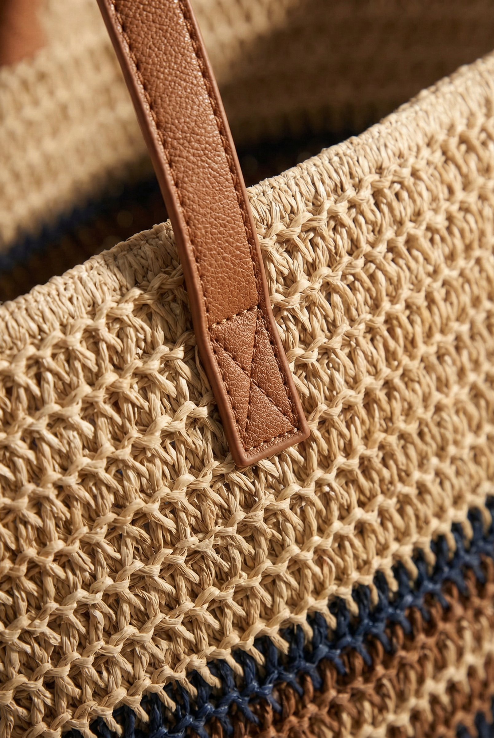 Artisanal Handwoven Stripes Large Tote for Summer Vacation by LINTICO for women