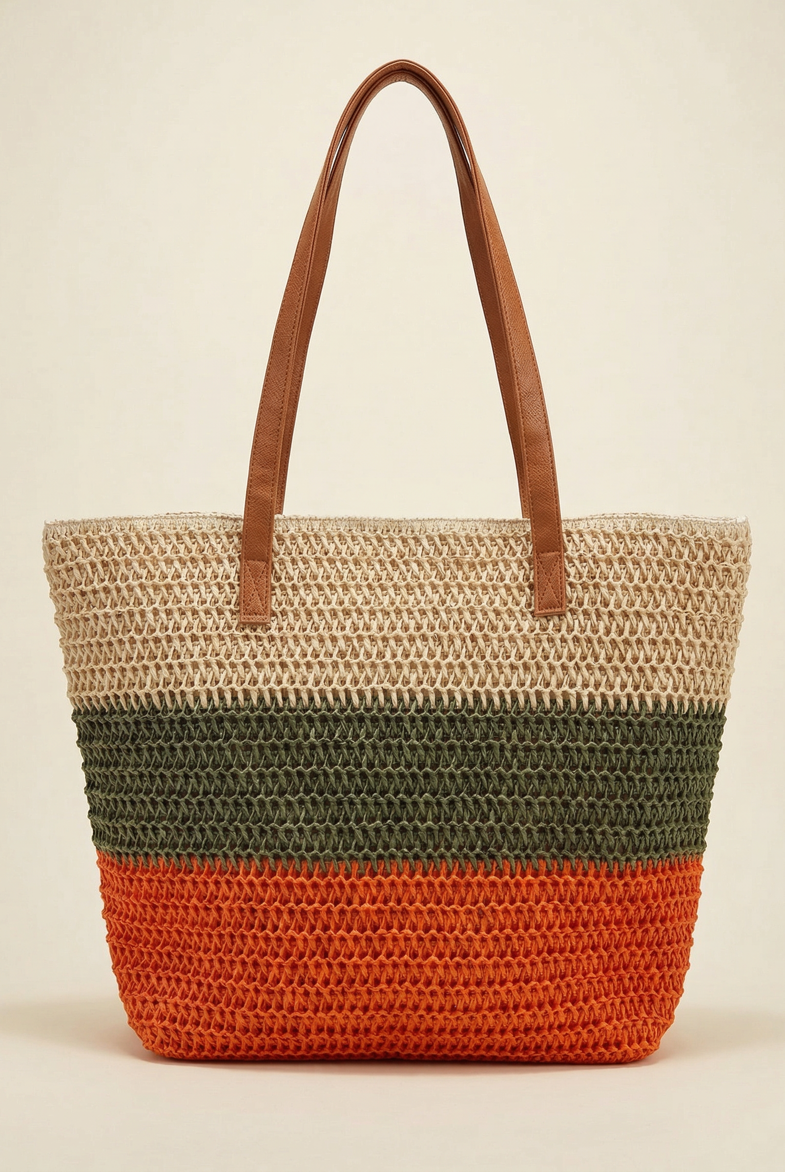 Artisanal Handwoven Stripes Large Tote for Summer Vacation by LINTICO for women
