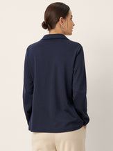 Notched Pleat Long Sleeve Top JUNE by LINTICO for women