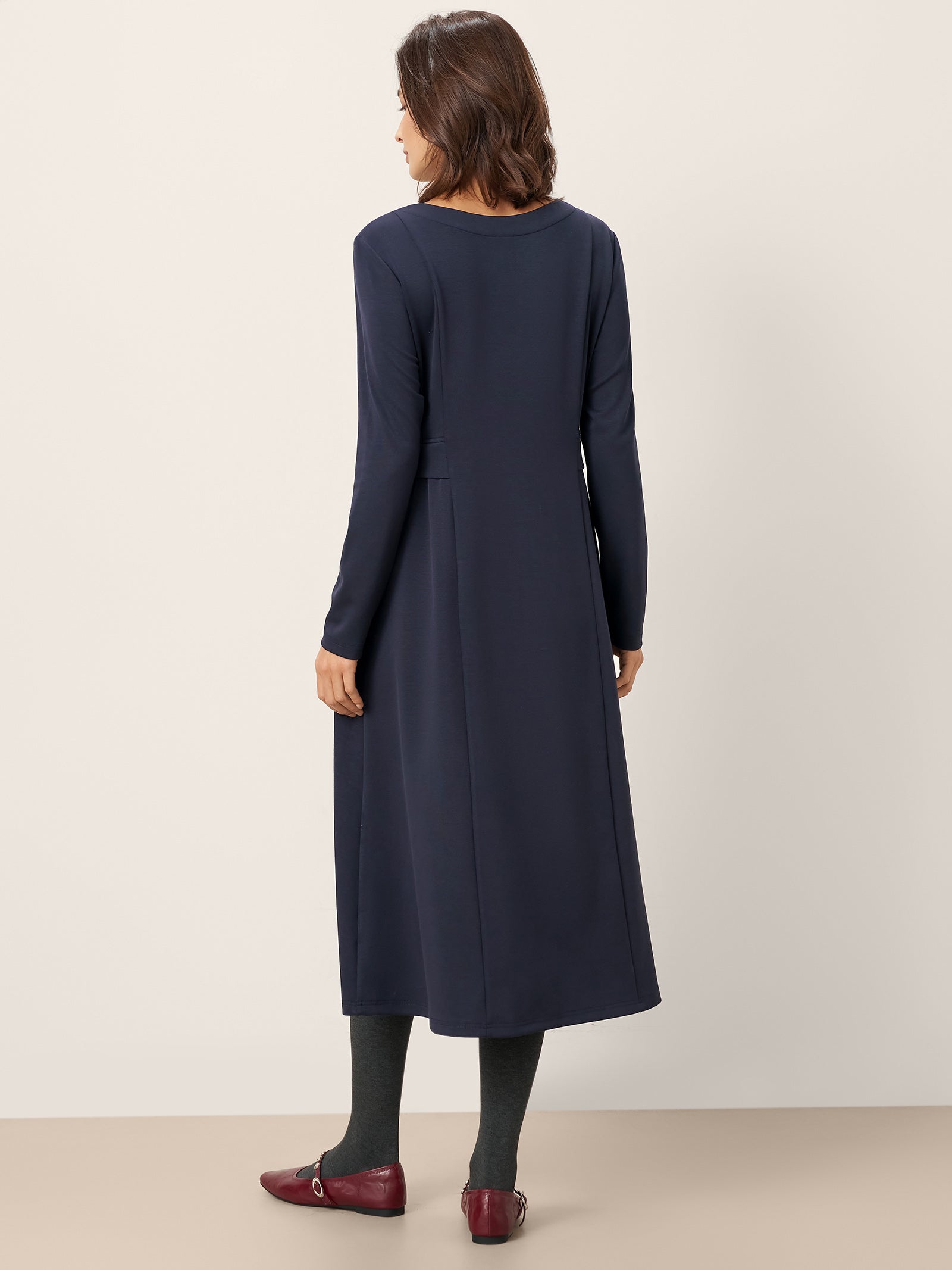Pleated Waist Midi Dress BEATRICE by LINTICO for women