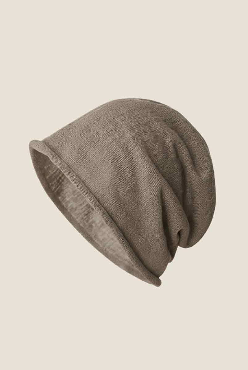 Cotton Linen Slouchy Beanie Lightweight Breathable Casual Hat by LINTICO for women