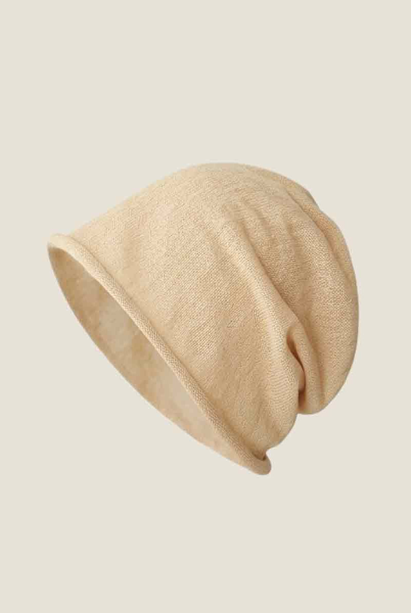 Cotton Linen Slouchy Beanie Lightweight Breathable Casual Hat by LINTICO for women