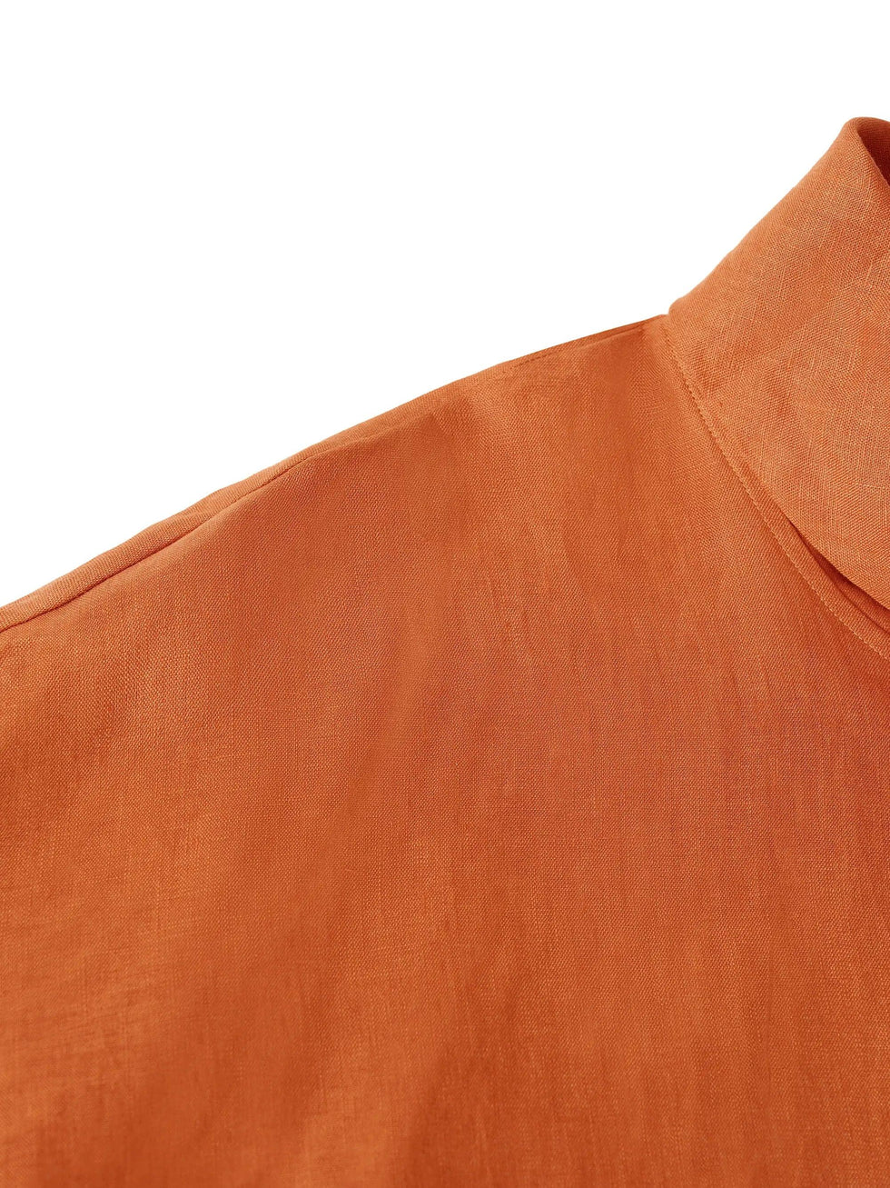 Linen-Cotton Dropped Collar Long-Sleeve Top TRISTAN - TOPS-Linen Blouses