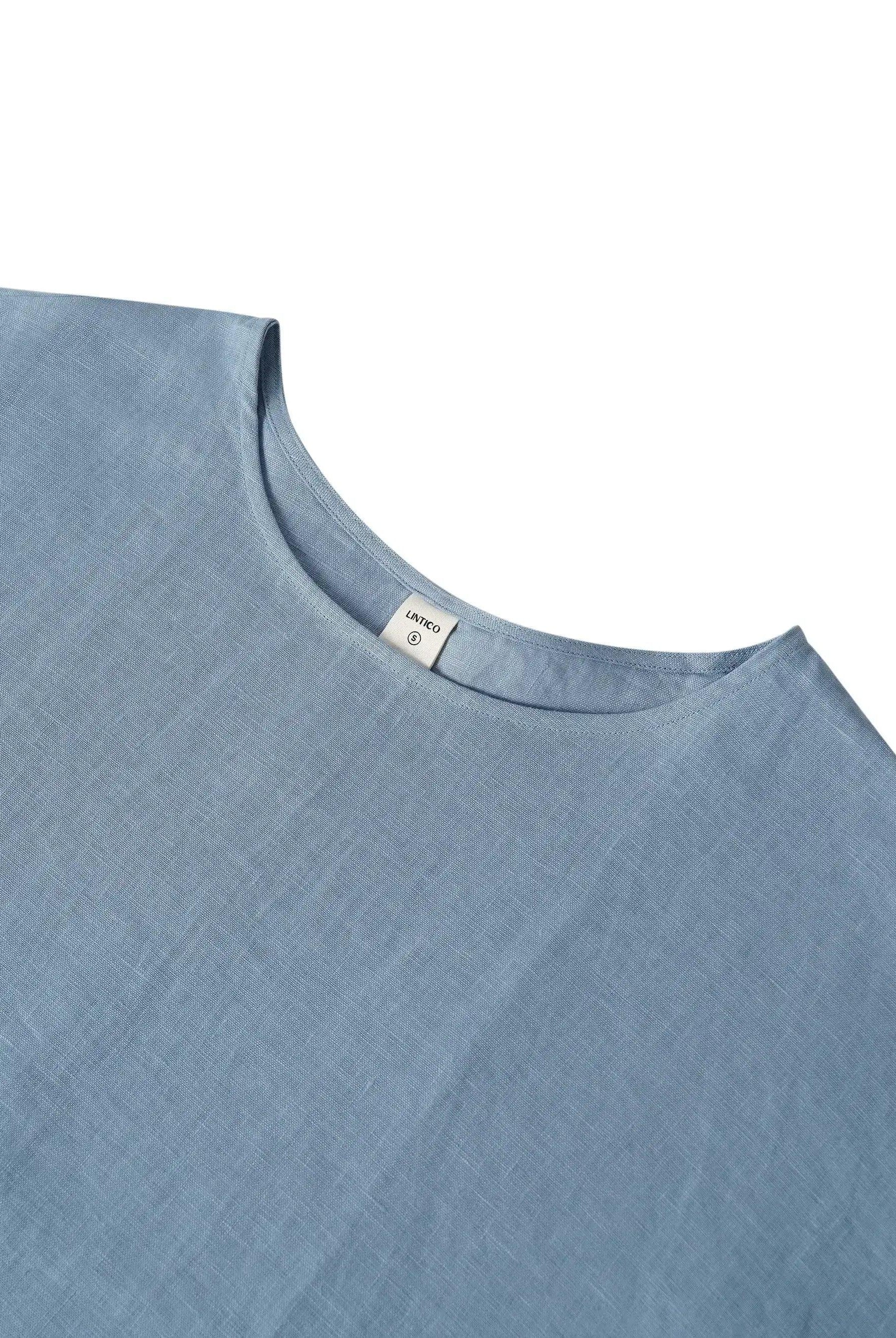 100% Linen Loose Fit Kimono Maxi Dress MADDIE - DRESSES-Linen