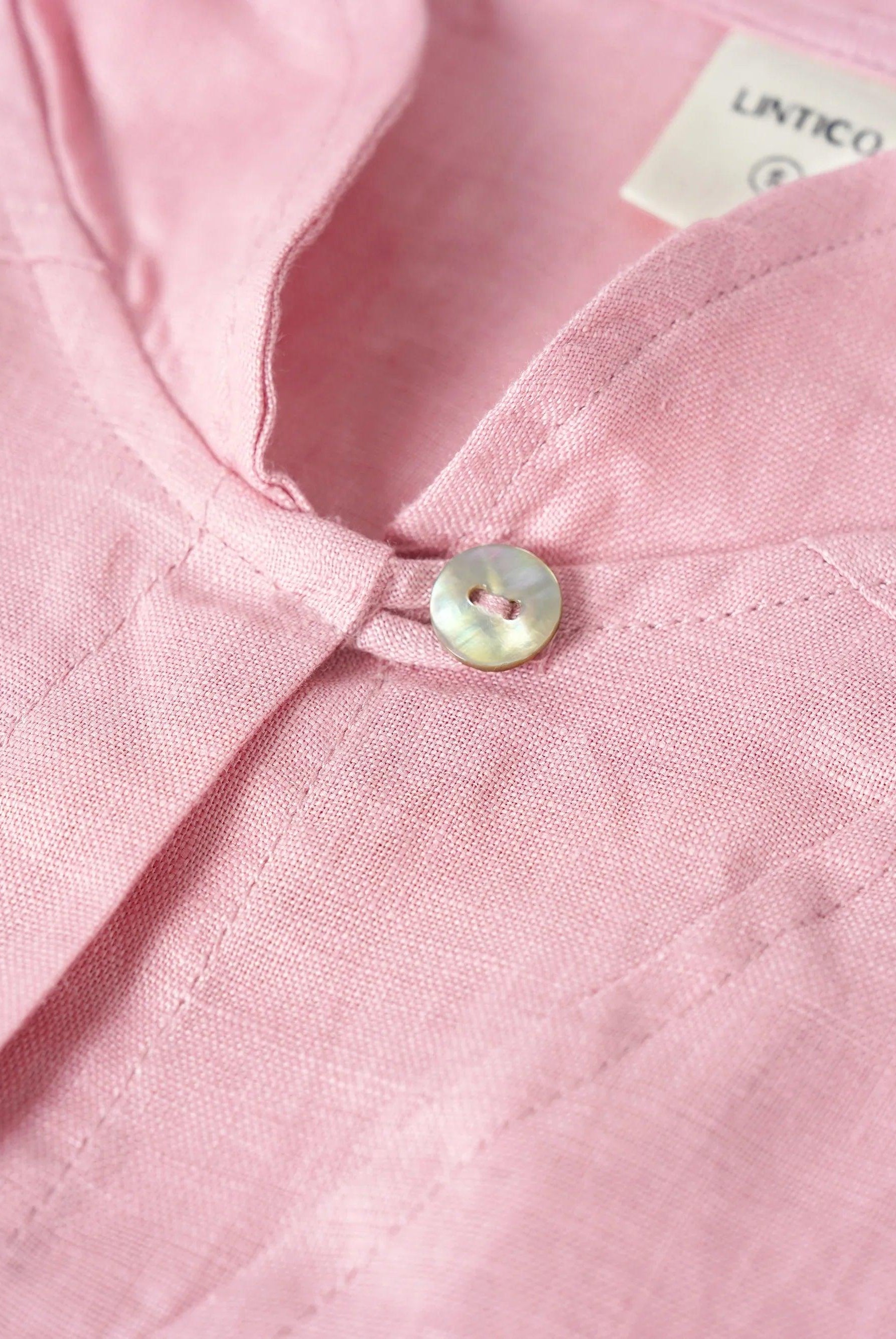 JADE 100% Linen Shawl V-Neck Half Sleeve Top - TOPS-Linen Blouses