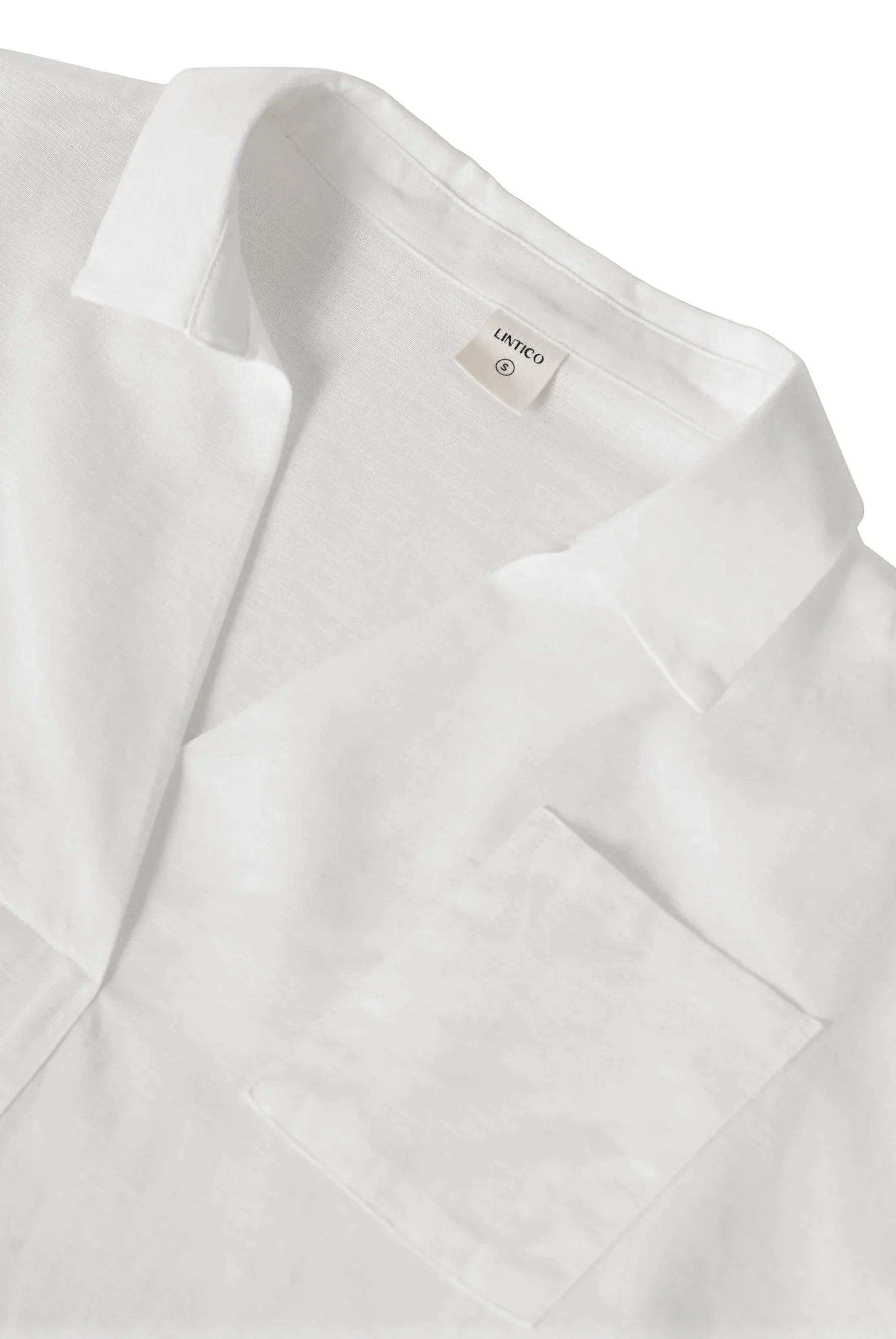 Linen Oversized Fit Pocket Shirt ELOWEN - TOPS-Linen Blouses