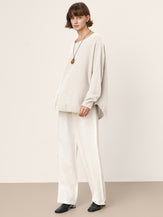 100% Mongolian Cashmere Hand-Finished Rolled Edge Knit Top AMARA by LINTICO for women