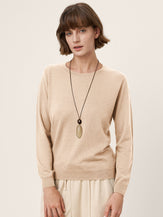 100% Extra-Fine Merino Wool Essential Crew Neck Knit Sweater BRIDGET by LINTICO for women