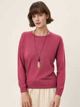 100% Extra-Fine Merino Wool Essential Crew Neck Knit Sweater BRIDGET by LINTICO for women