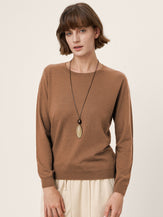 100% Extra-Fine Merino Wool Essential Crew Neck Knit Sweater BRIDGET by LINTICO for women