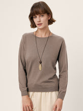 100% Extra-Fine Merino Wool Essential Crew Neck Knit Sweater BRIDGET by LINTICO for women