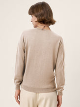 100% Extra-Fine Merino Wool Essential Crew Neck Knit Sweater BRIDGET by LINTICO for women
