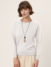 100% Extra-Fine Merino Wool Essential Crew Neck Knit Sweater BRIDGET by LINTICO for women