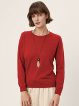 100% Extra-Fine Merino Wool Essential Crew Neck Knit Sweater BRIDGET by LINTICO for women