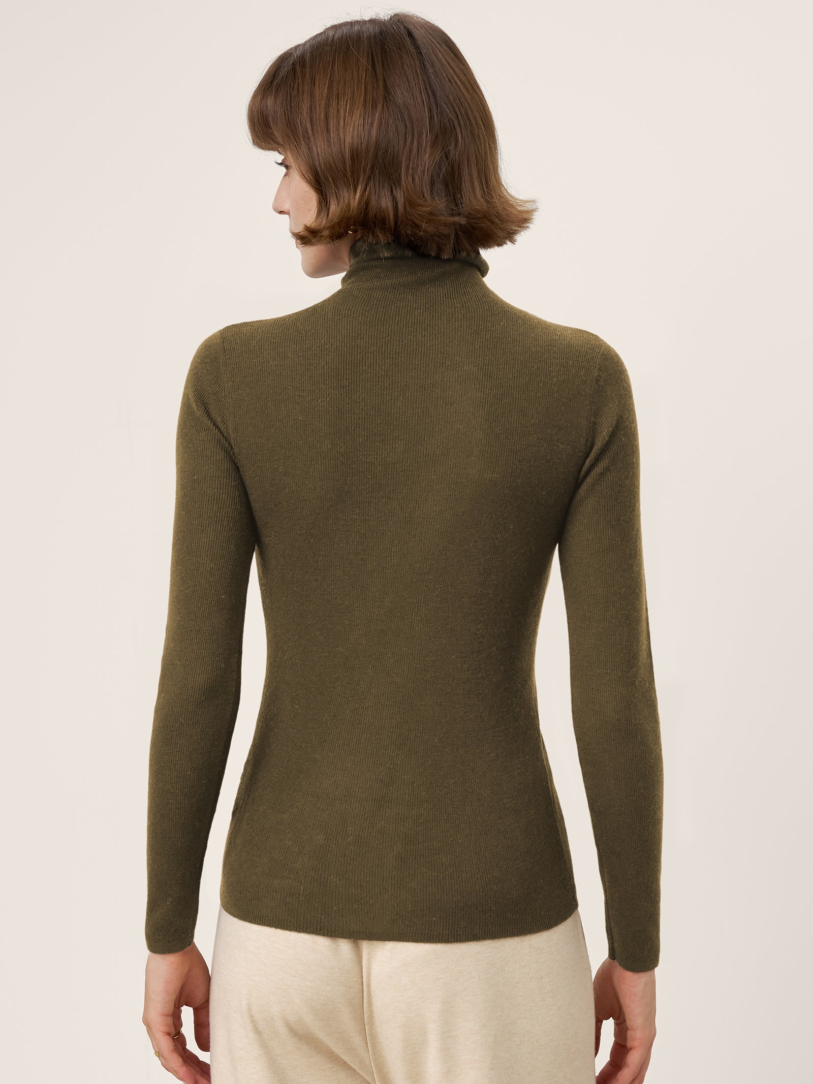 100% Extra-Fine Merino Wool Turtleneck Knit Sweater JOLENE by LINTICO for women