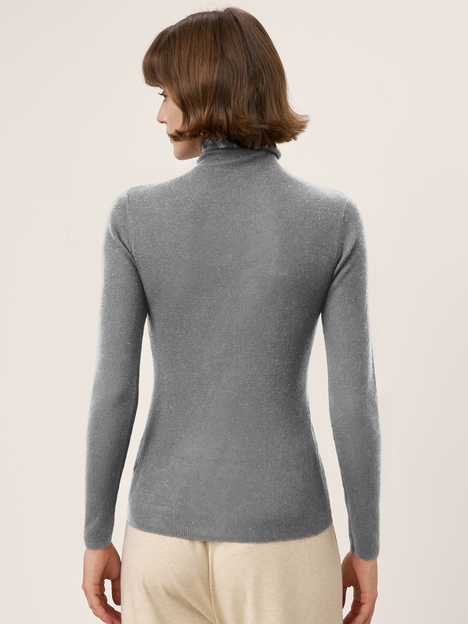 100% Extra-Fine Merino Wool Turtleneck Knit Sweater JOLENE by LINTICO for women