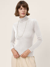 100% Extra-Fine Merino Wool Turtleneck Knit Sweater JOLENE by LINTICO for women